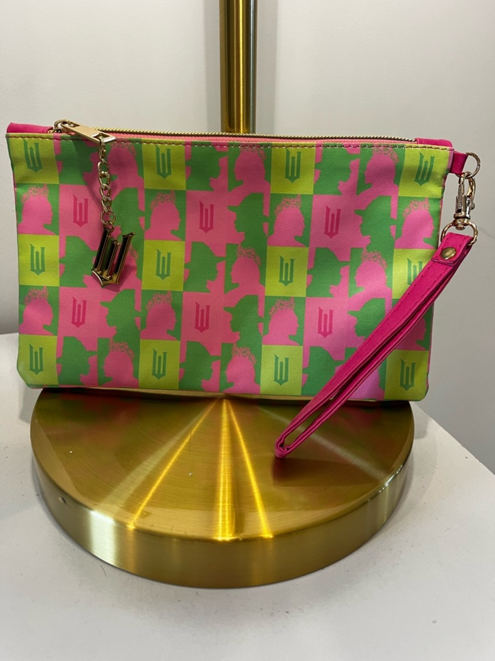 💖💚Wicked Hot Pink & Lime Checker Wristlet Clutch - Unbranded
